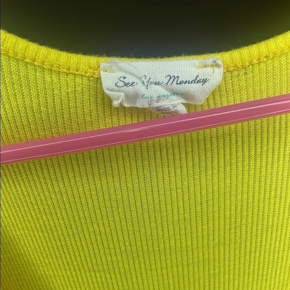 See You Monday Yellow Cotton Midi Dress - Picture 3 of 3